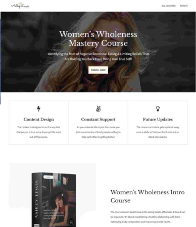 Ashley Lewis _ Women's Wholeness Intro Course webpage.